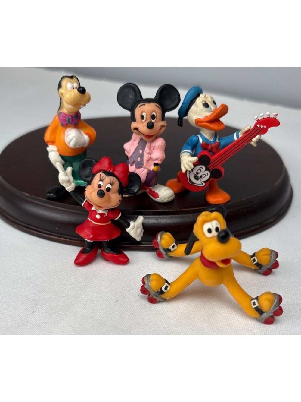 Vintage Disney PVC Figurine Figurines Set Mickey Minnie Donald Goofy Pluto